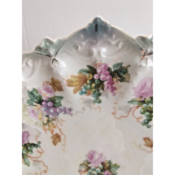 Antique MZ Austria Finger Hole Platter Collectible Hand Painted Platter 10 1/4" - Picture 10 of 16